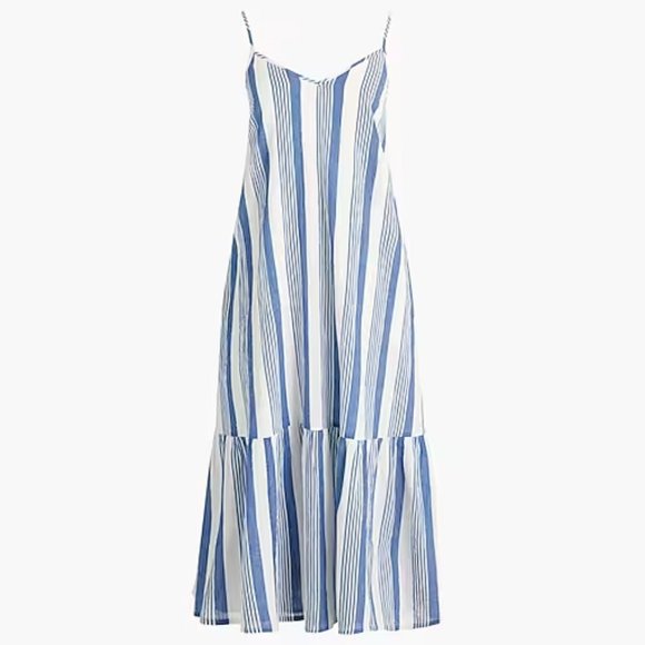 J. Crew Factory Dresses & Skirts - J Crew Striped Sleeveless V-neck midi dress Size Small